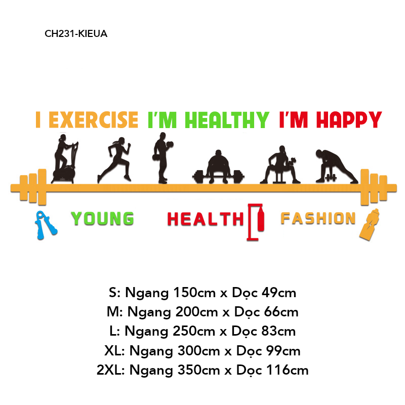  Tranh mica EPeBen dán tường nổi 3d Tập Thể Dục trang trí Phòng GYM,Phòng Thể Dục 