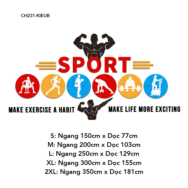  Tranh mica EPeBen dán tường nổi 3d Tập Thể Dục trang trí Phòng GYM,Phòng Thể Dục 