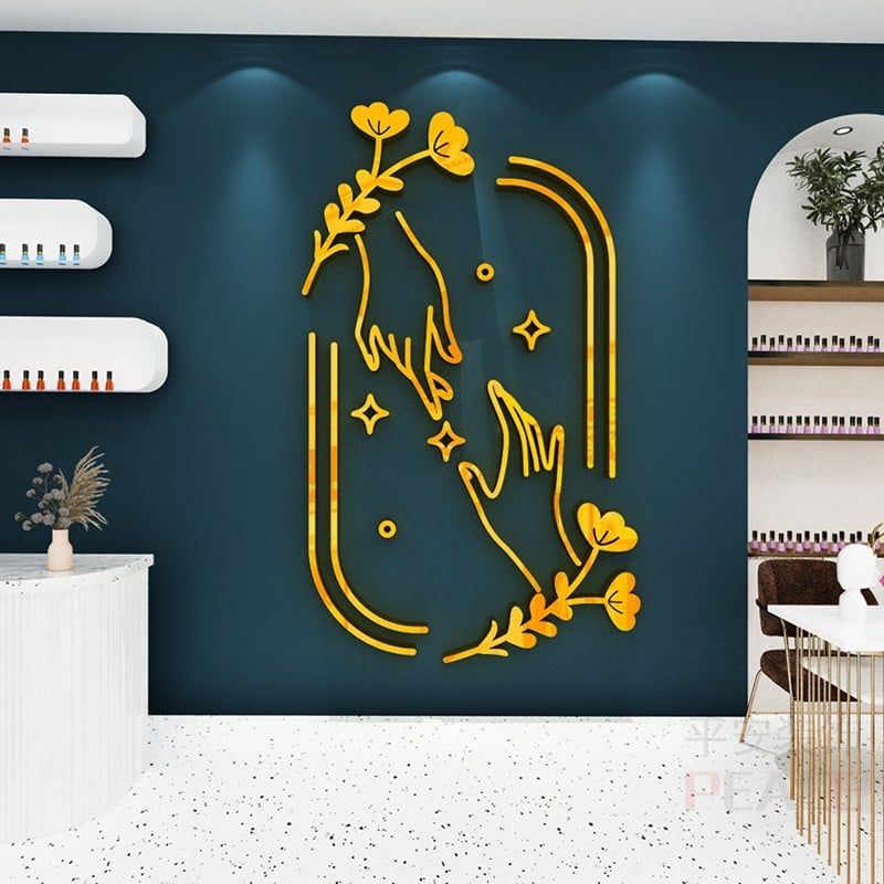  Tranh mica EPeBen dán tường nổi 3d Nail trang trí Quán Toc,Quán Nail 