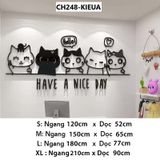  Tranh mica EPeBen dán tường nổi 3d hình 5 Chú Mèo Xin Chào decor Trang Trí Cửa Hàng,Quán ăn,phòng ngủ ,phòng khách 