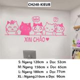  Tranh mica EPeBen dán tường nổi 3d hình 5 Chú Mèo Xin Chào decor Trang Trí Cửa Hàng,Quán ăn,phòng ngủ ,phòng khách 