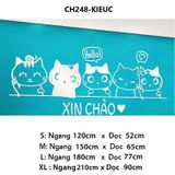  Tranh mica EPeBen dán tường nổi 3d hình 5 Chú Mèo Xin Chào decor Trang Trí Cửa Hàng,Quán ăn,phòng ngủ ,phòng khách 