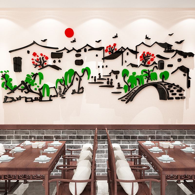  Tranh mica EPeBen dán tường nổi 3d hình Thuỷ Mặc Nhà Cổ Trang Trí Phòng Khách,Cửa Hàng 