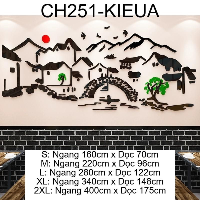  Tranh mica EPeBen dán tường nổi 3d hình Thuỷ Mặc Nhà Cổ Trang Trí Phòng Khách,Cửa Hàng 