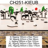  Tranh mica EPeBen dán tường nổi 3d hình Thuỷ Mặc Nhà Cổ Trang Trí Phòng Khách,Cửa Hàng 