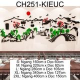  Tranh mica EPeBen dán tường nổi 3d hình Thuỷ Mặc Nhà Cổ Trang Trí Phòng Khách,Cửa Hàng 