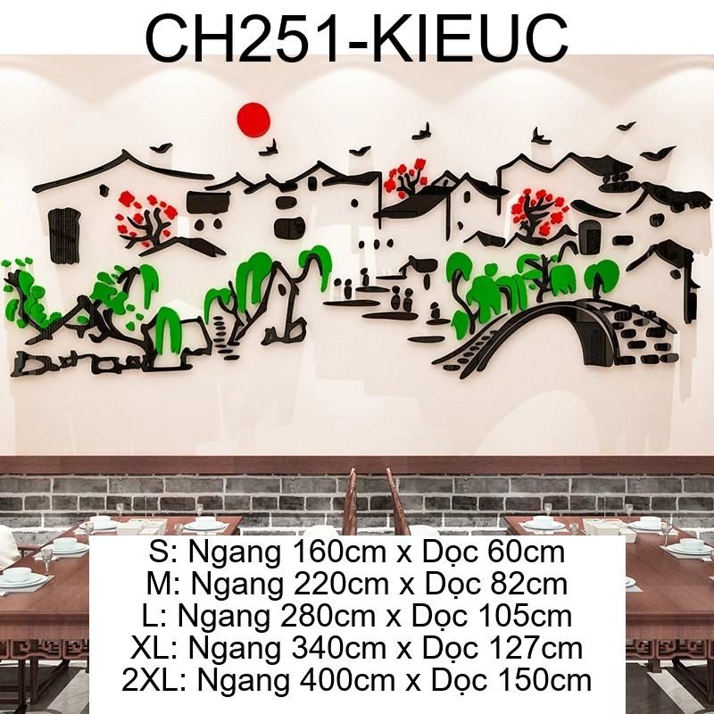  Tranh mica EPeBen dán tường nổi 3d hình Thuỷ Mặc Nhà Cổ Trang Trí Phòng Khách,Cửa Hàng 