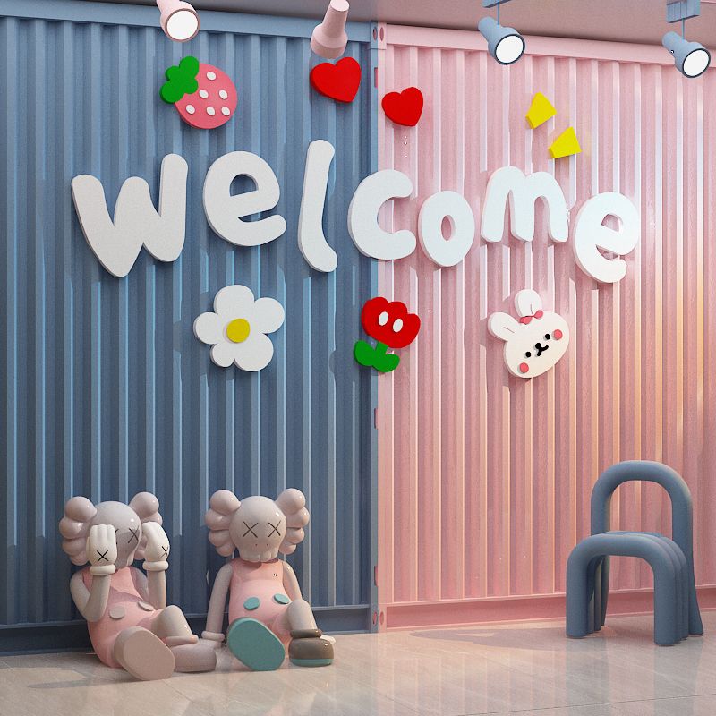  Tranh mica EPeBen dán tường nổi 3d hình Welcome Trang Trí Cửa Hàng,Quán Ăn 