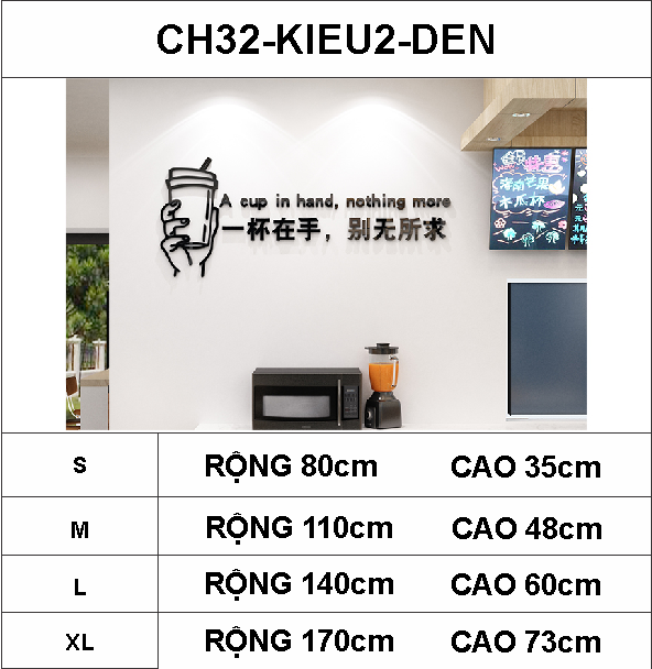  Tranh mica EPeBen dán tường nổi 3d hình một cốc trên tay decor trang trí cửa hàng quán trà sữa trà tranh 