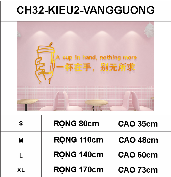  Tranh mica EPeBen dán tường nổi 3d hình một cốc trên tay decor trang trí cửa hàng quán trà sữa trà tranh 