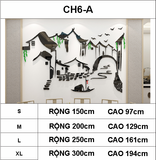  Tranh mica EPeBen dán tường nổi 3d hình tranh mặc thủy decor trang trí quán ăn, nhà hàng, quán nhậu 