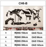  Tranh mica EPeBen dán tường nổi 3d hình tranh mặc thủy decor trang trí quán ăn, nhà hàng, quán nhậu 