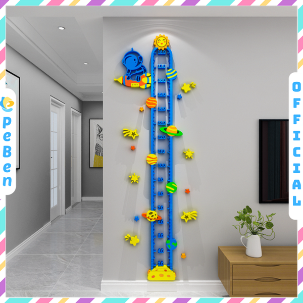  Tranh mica EPeBen dán tường nổi 3d Thước đo chiều cao phi hành gia decor trang trí Phòng ngủ cho bé, Lớp Học Mẫu giáo 