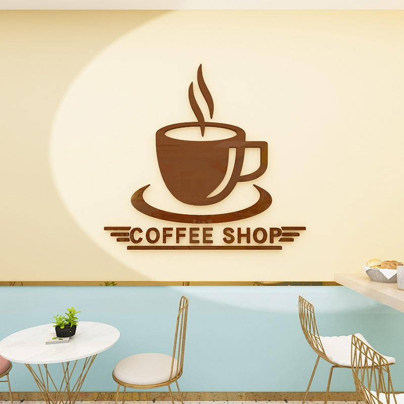  Tranh mica EPeBen dán tường nổi 3d hình Hương Vị Cà Phê decor trang trí Cửa hàng, Quán Cafe, Trà Chanh, Quán Nước 