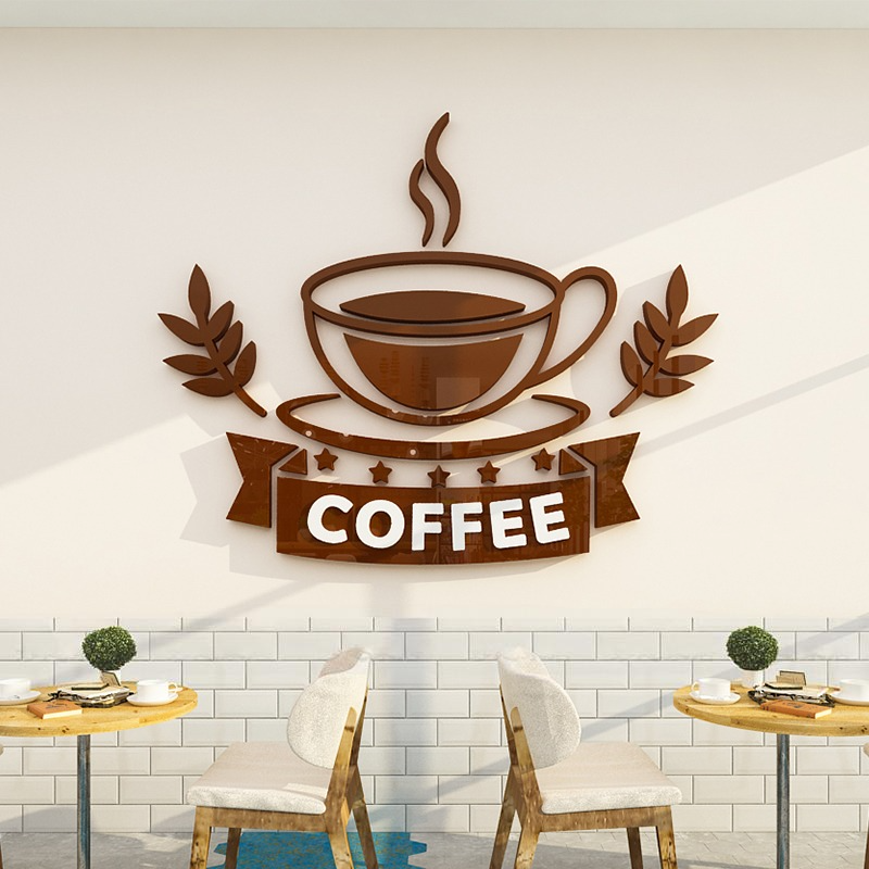 Tranh mica EPeBen dán tường nổi 3d hình Hương Vị Cà Phê decor trang trí Cửa hàng, Quán Cafe, Trà Chanh, Quán Nước 