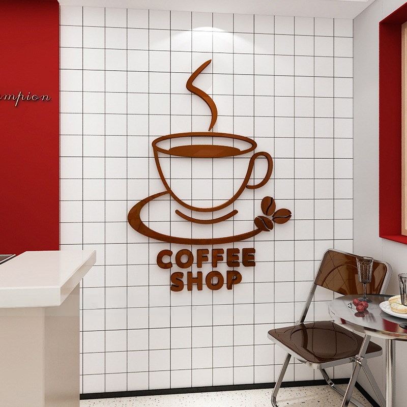  Tranh mica EPeBen dán tường nổi 3d hình Hương Vị Cà Phê decor trang trí Cửa hàng, Quán Cafe, Trà Chanh, Quán Nước 