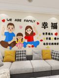  Tranh mica dán tường Gia Đình Hạnh Phúc trang trí Phòng Ngủ, Phòng Khách 