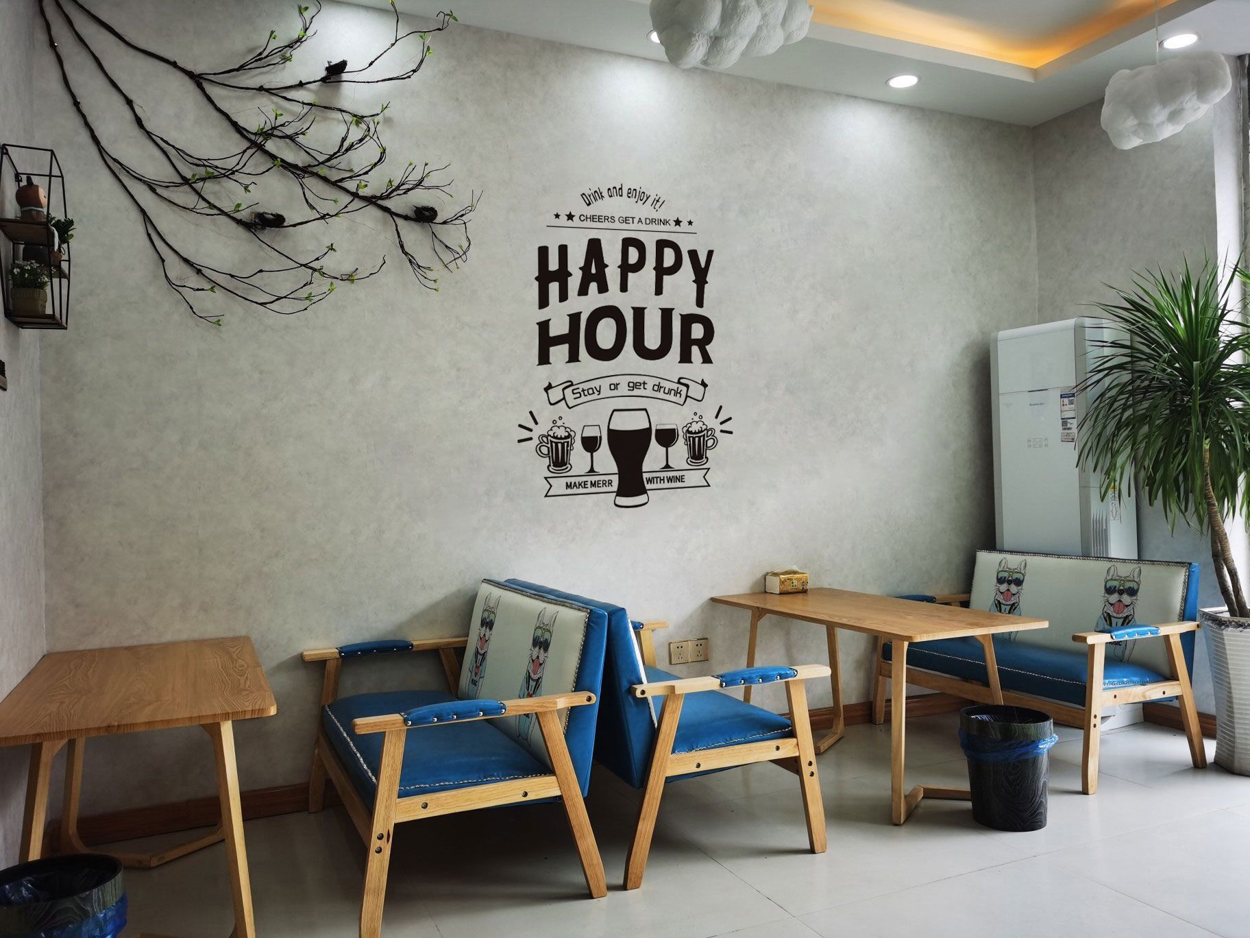  Tranh mica EPeBen dán tường nổi 3d hình happy hour decor trang trí tường quán bar, nhà hàng, quán nhậu 