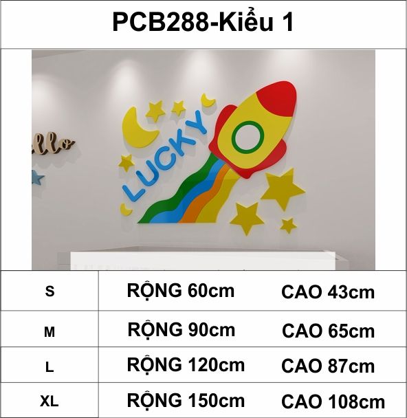  Tranh mica EPeBen dán tường nổi 3d hình Tên lửa, máy bay decor trang trí đầu giường phòng cho bé - 