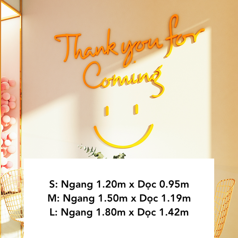  Tranh mica EPeBen dán tường nổi 3d hình Thank You For Coming decor trang trí Cửa Hàng, Quán Trà Sữa 