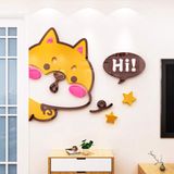  Tranh mica EPeBen dán tường nổi 3d hình Thỏ Con, cún con Hi trang trí cửa ra vào, cửa hàng, quán ăn, địa điểm kinh doanh 