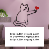  Tranh mica EPeBen dán tường nổi 3d hình Con Mèo Cào decor trang trí Phòng Ngủ, Dán Cửa 