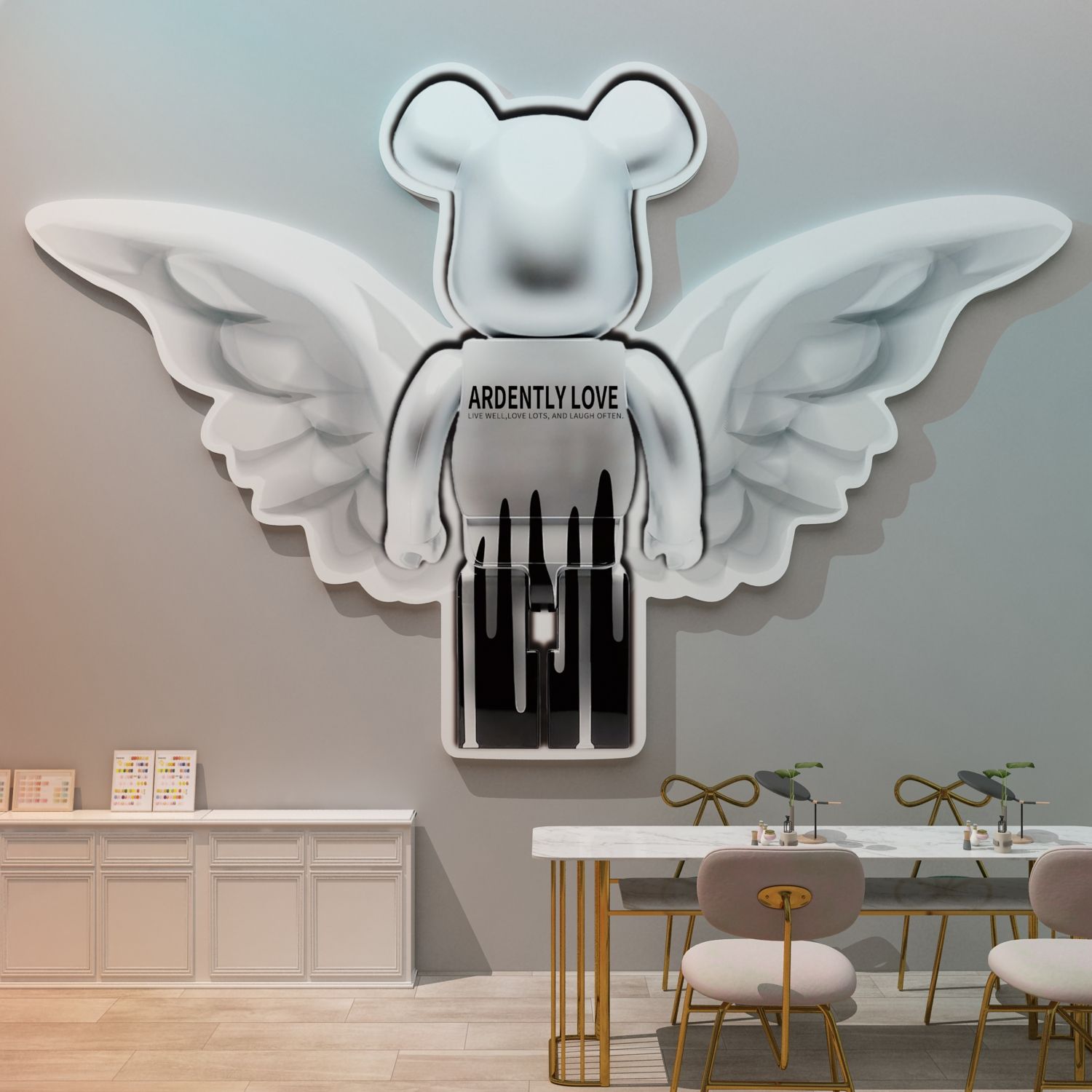  Tranh Fomex EPeBen dán tường nổi 3d Hình BEARICH Decor Trang Trí Salo,Quán Cafe 