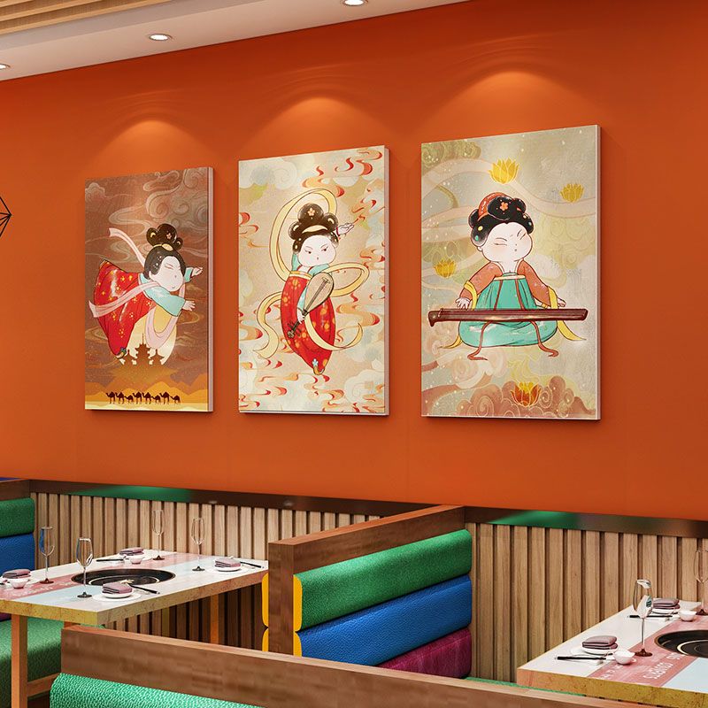  Tranh Fomex EPeBen dán tường nổi 3d Cũ Nữ Đàn Tranh trang trí Phòng Ăn,Nhà Hàng,Cửa Hàng 