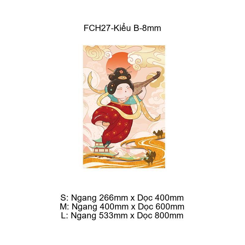  Tranh Fomex EPeBen dán tường nổi 3d Cũ Nữ Đàn Tranh trang trí Phòng Ăn,Nhà Hàng,Cửa Hàng 