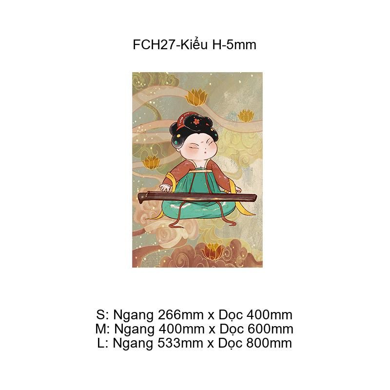  Tranh Fomex EPeBen dán tường nổi 3d Cũ Nữ Đàn Tranh trang trí Phòng Ăn,Nhà Hàng,Cửa Hàng 