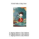 Tranh Fomex EPeBen dán tường nổi 3d Cũ Nữ Đàn Tranh trang trí Phòng Ăn,Nhà Hàng,Cửa Hàng 