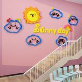  Tranh mica EPeBen dán tường nổi 3d hình Sunny day, mặt trời, đám mây, decor trang trí phòng cho bé, mầm non, mẫu giáo 
