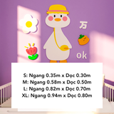  Tranh mica EPeBen dán tường nổi 3d hình Vịt Dễ Thương (có hoa và chữ xung quanh) decor trang trí Phòng Cho Bé, Mẫu Giáo 