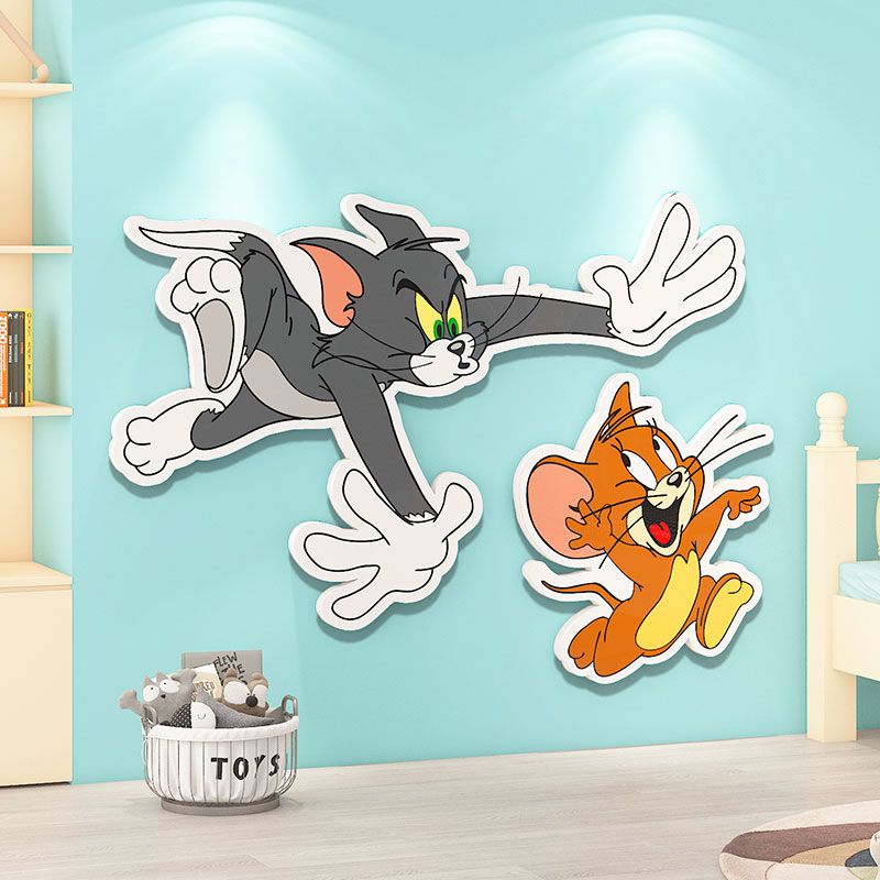  Tranh Fomex EPeBen dán tường nổi 3d Tom và Jerry Trang Trí Phòng Trẻ Cho Bé, Mầm non, Mẫu Giáo 