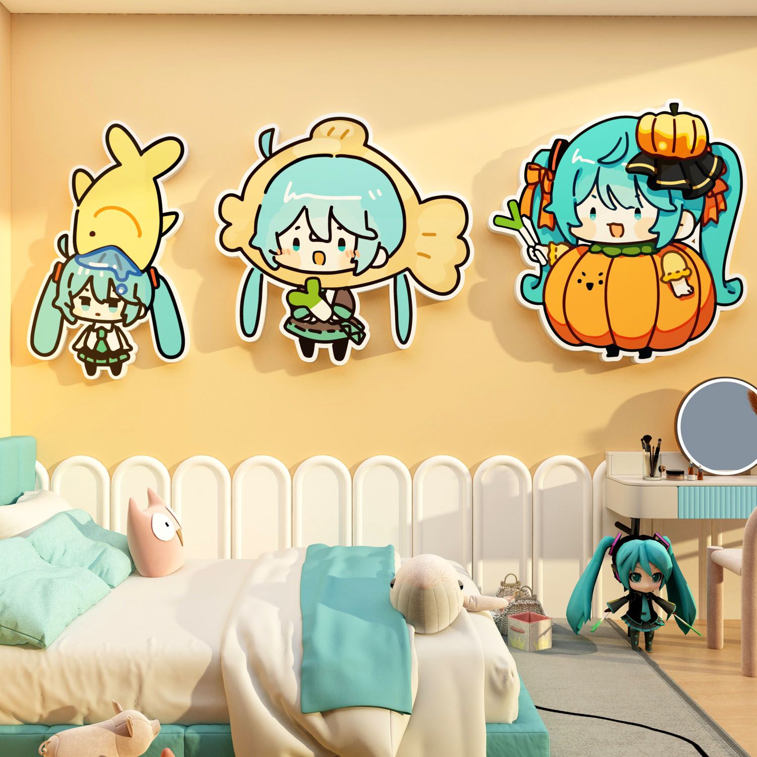  Tranh Fomex EPeBen dán tường nổi 3d Hatsune Miku  trang trí Phòng cho bé, Phòng ngủ, Mẫu giáo 