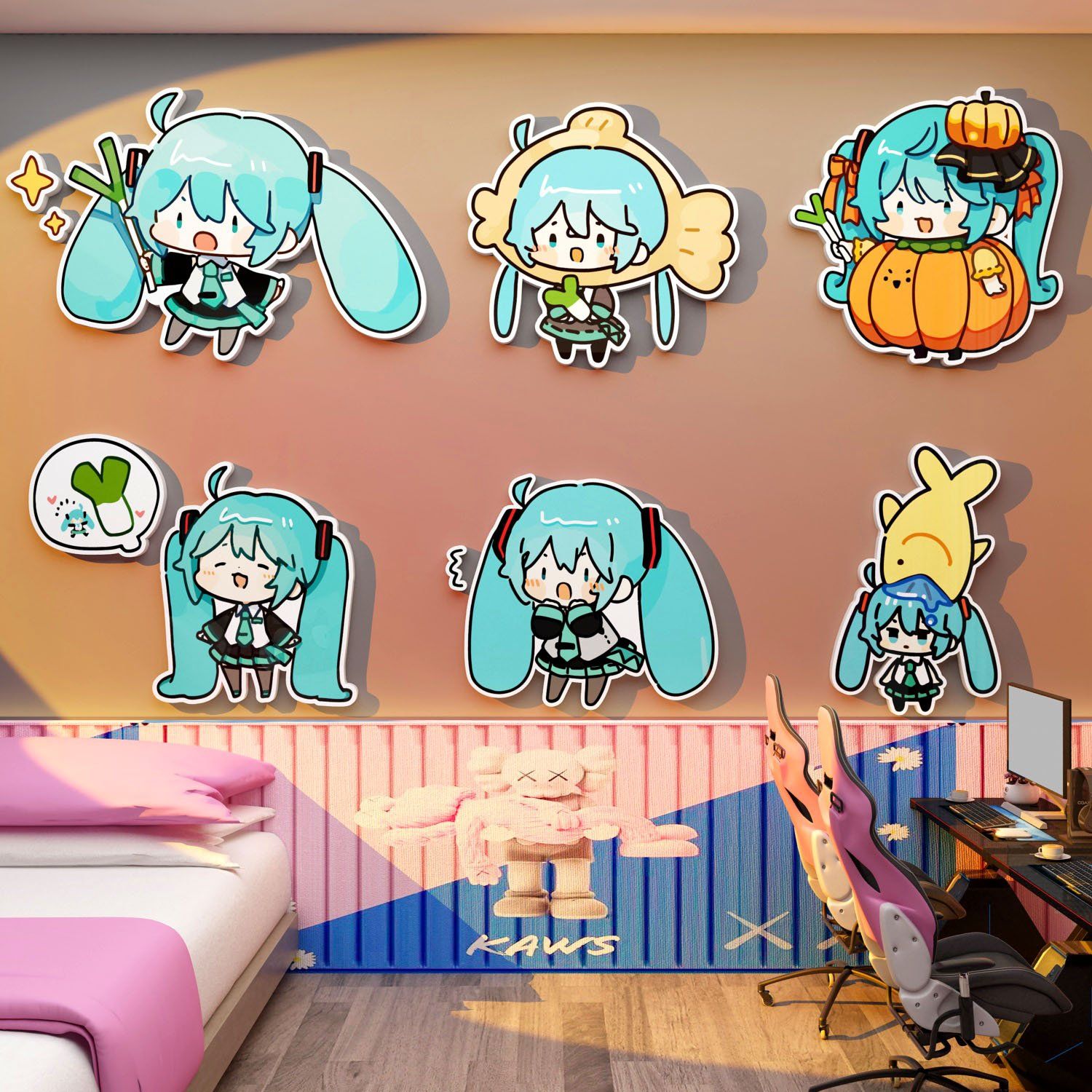  Tranh Fomex EPeBen dán tường nổi 3d Hatsune Miku  trang trí Phòng cho bé, Phòng ngủ, Mẫu giáo 