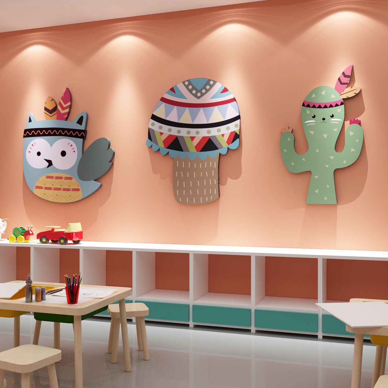  Tranh  Fomex  EPeBen dán tường nổi 3d Cáo Cổ Diển trang trí Phòng cho bé, Phòng ngủ, Mẫu giáo 