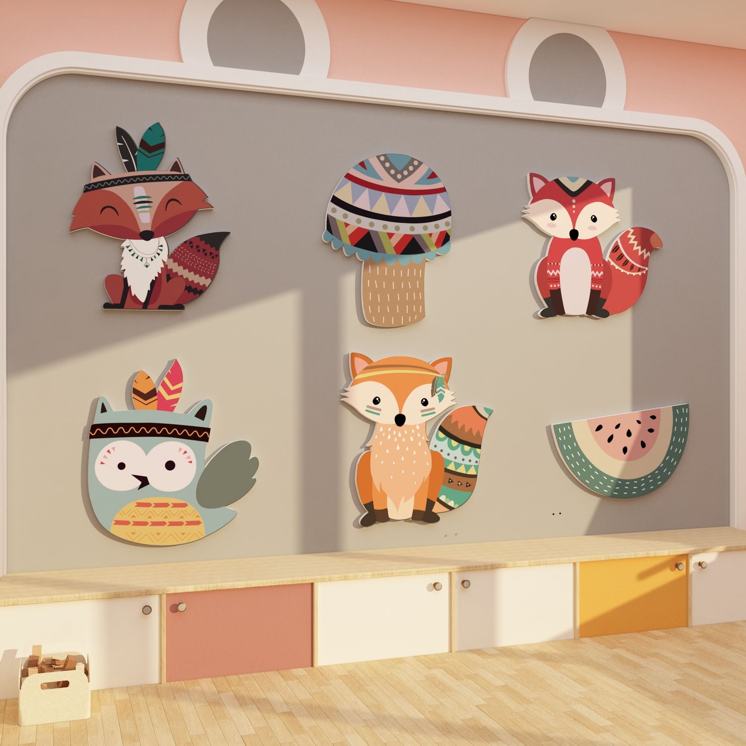  Tranh  Fomex  EPeBen dán tường nổi 3d Cáo Cổ Diển trang trí Phòng cho bé, Phòng ngủ, Mẫu giáo 