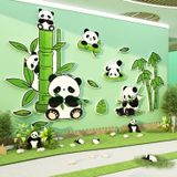  Tranh Fomex EPeBen dán tường nổi 3d Bầy Gấu Trúc trang trí Phòng cho bé, Phòng ngủ, Mẫu giáo 