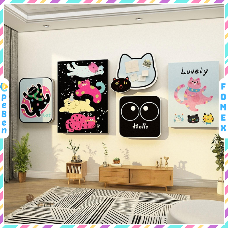  Tranh Fomex EPeBen dán tường nổi 3d  Black Cat  trang trí Phòng cho bé, Phòng ngủ, Mẫu giáo 