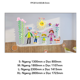  Tranh Fomex EPeBen dán tường nổi 3d Hình Hươu cao cổ và các bạn decor trang trí Phòng cho bé, Phòng khách, Mẫu giáo 