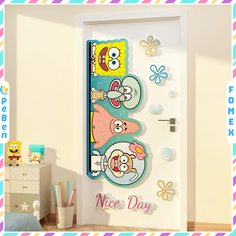  Tranh Fomex EPeBen dán tường nổi 3d Hình SpongeBob SquarePants Decor Trang Trí Phòng Trẻ Cho Bé, Mầm non, Mẫu Giáo 