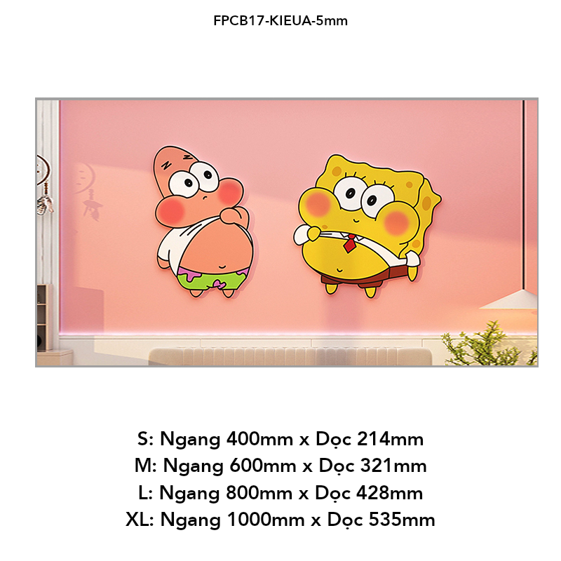  Tranh Fomex EPeBen dán tường nổi 3d Hình Bọt Biển Tinh Nghịch decor trang trí Phòng cho ngủ bé, Phòng khách, Mẫu giáo 