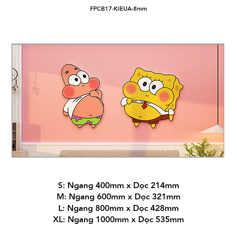  Tranh Fomex EPeBen dán tường nổi 3d Hình Bọt Biển Tinh Nghịch decor trang trí Phòng cho ngủ bé, Phòng khách, Mẫu giáo 