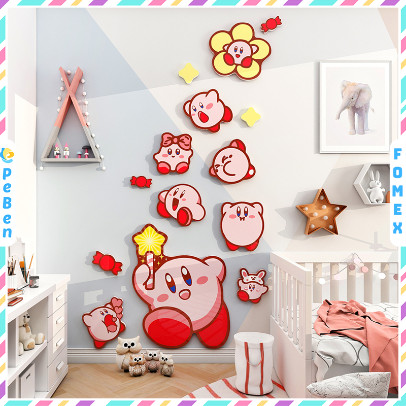  Tranh Fomex EPeBen dán tường nổi 3d  Kirby  trang trí Phòng Ngủ,Phòng Cho Bé 