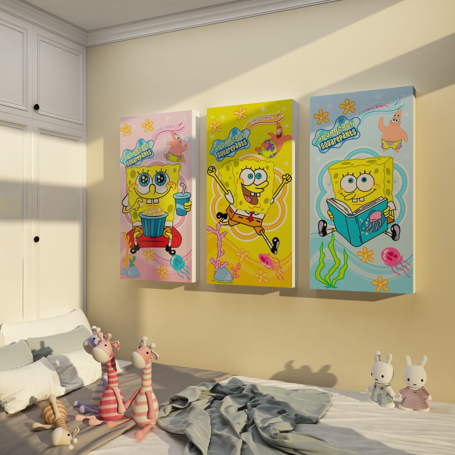  Tranh Fomex EPeBen dán tường nổi 3d Spongebob đại dương  trang trí Phòng cho bé, Phòng ngủ, Mẫu giáo 