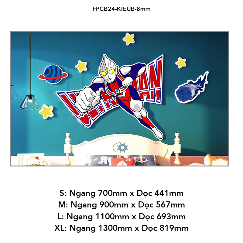  Tranh Fomex EPeBen dán tường nổi 3d Hình Ultraman decor trang trí Phòng cho bé, Phòng ngủ, Phòng khách, Mẫu giáo 