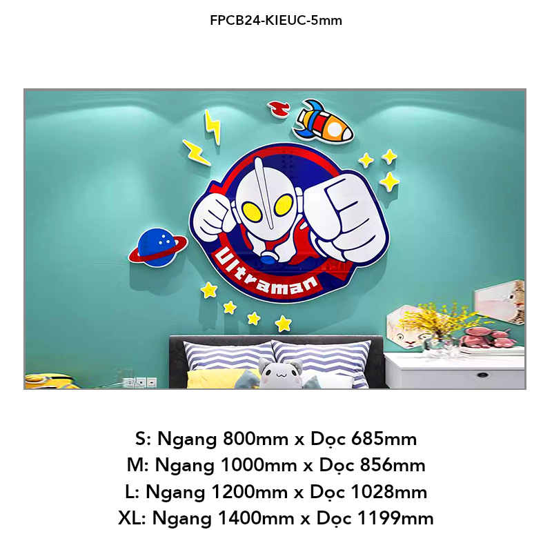  Tranh Fomex EPeBen dán tường nổi 3d Hình Ultraman decor trang trí Phòng cho bé, Phòng ngủ, Phòng khách, Mẫu giáo 