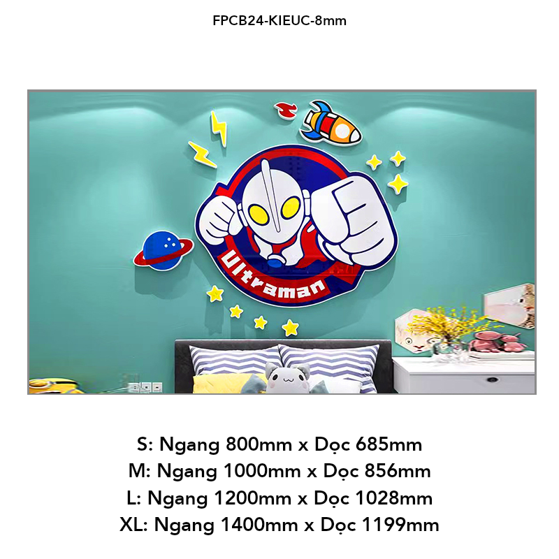  Tranh Fomex EPeBen dán tường nổi 3d Hình Ultraman decor trang trí Phòng cho bé, Phòng ngủ, Phòng khách, Mẫu giáo 