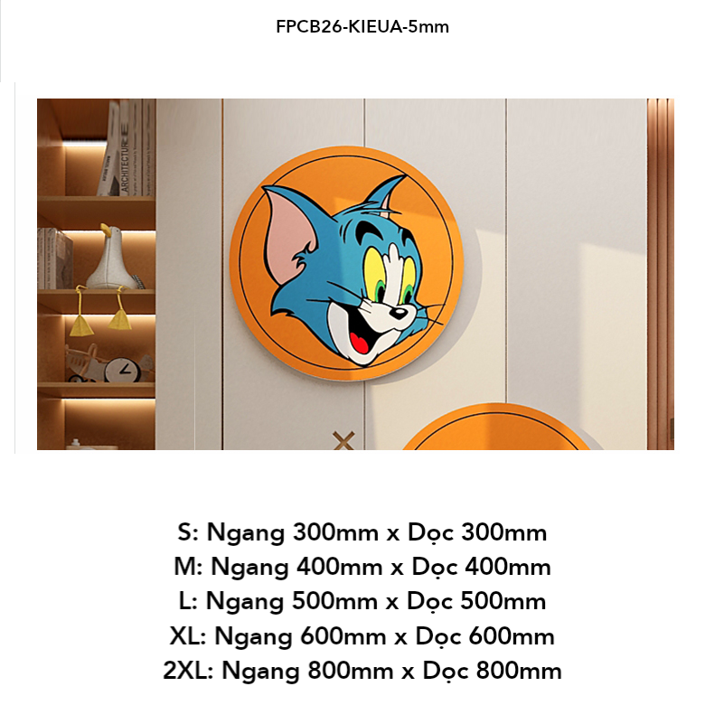  Tranh Fomex EPeBen dán tường nổi 3d Hình Tom và Jerry decor trang trí Phòng ngủ, Phòng khách, Phòng cho bé, Mẫu giáo 
